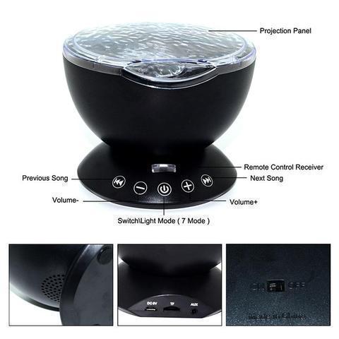 Ocean Wave Night Projector Lamp & Music Player