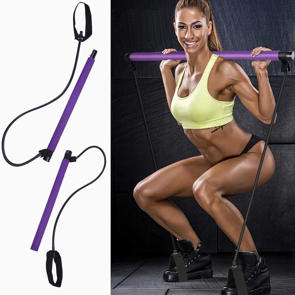 Portable Pilates Bar Kit With Resistance Band Exercise Stick