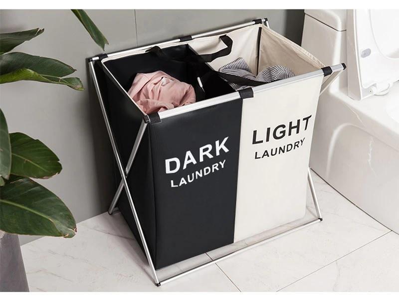 3 Sections Laundry Basket Hamper Sorter