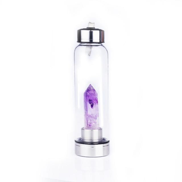 Healing Natural Quartz Glass Water Bottle