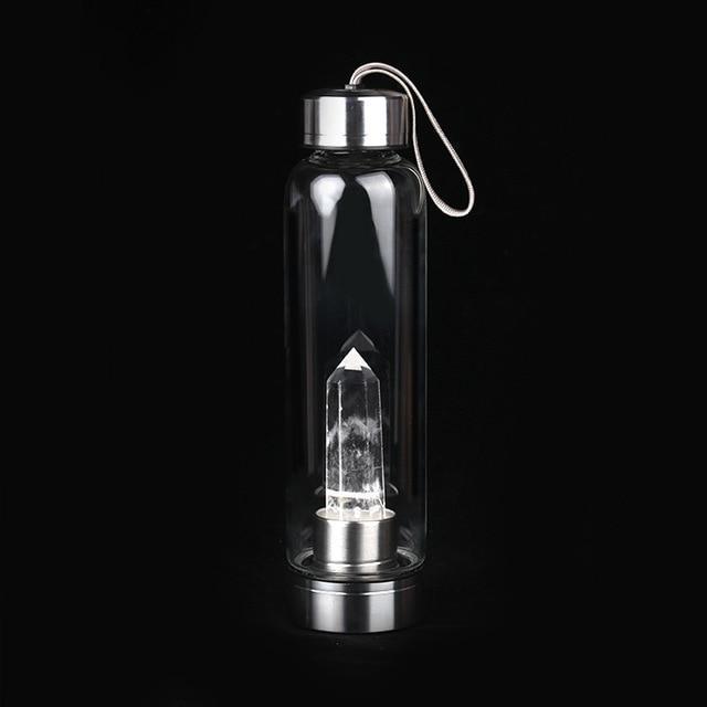 Healing Natural Quartz Glass Water Bottle