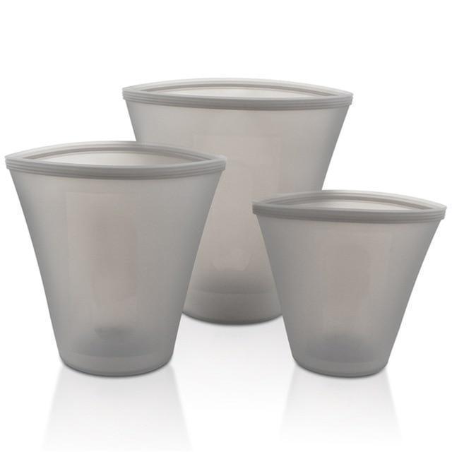 Stand Up Silicone Food Storage - Leakproof Containers