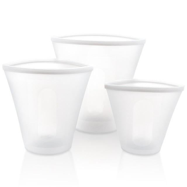 Stand Up Silicone Food Storage - Leakproof Containers