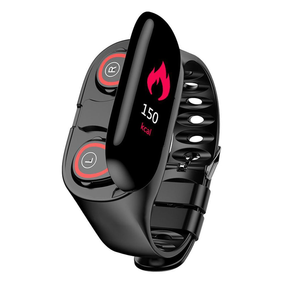 2 in 1 Smart Watch with Bluetooth 5.0 Earbuds - Trackbuds