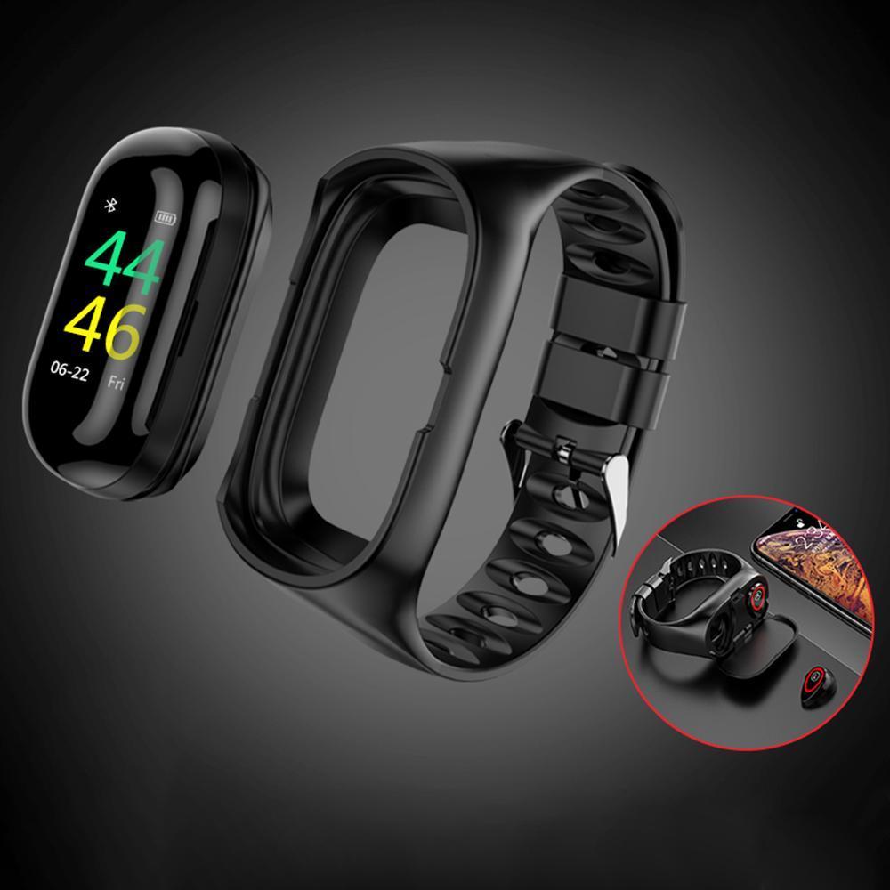 2 in 1 Smart Watch with Bluetooth 5.0 Earbuds - Trackbuds