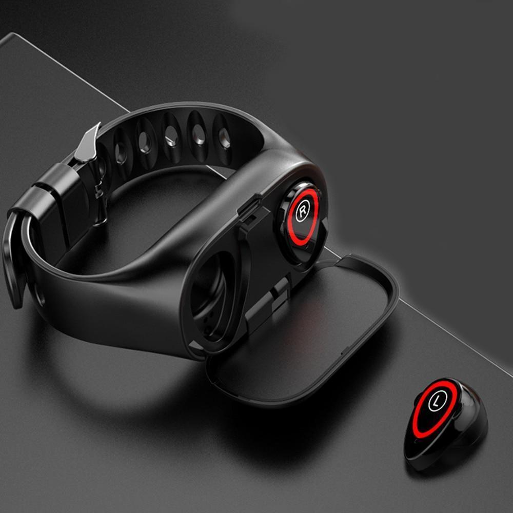 2 in 1 Smart Watch with Bluetooth 5.0 Earbuds - Trackbuds