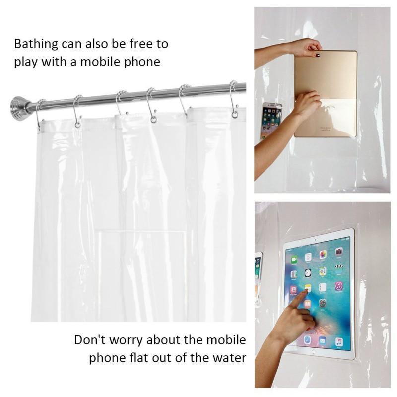 Clear Shower Curtain with Pockets
